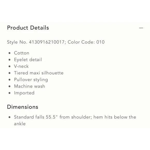 Anthropologie Tiered Eyelet Maxi Dress NWT Size Medium RARE Dress - Picture 16 of 16